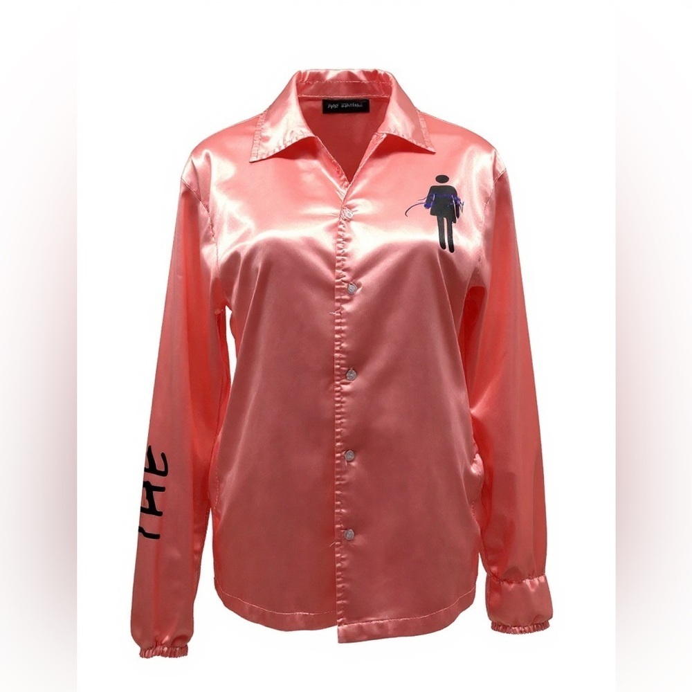 The Brand Respect Women Size Medium  Satin Button-Up Shirt With Pockets Preloved